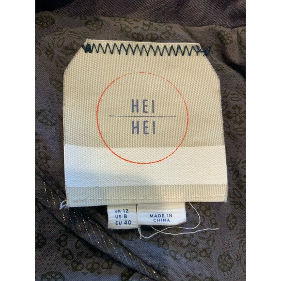 Hei Hei Anthropologie Gray Double Button Blazer W/ Plaid Rear Panel, Size 8 (US) - Picture 10 of 10